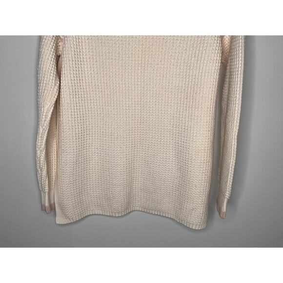 525 America Cream and Light Pink Wool Cotton Waffle Knit Sweater Size M - Picture 9 of 9